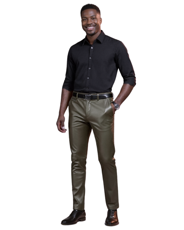 Mens Olive Green Leather Pants Mens Olive Green Leather Pants