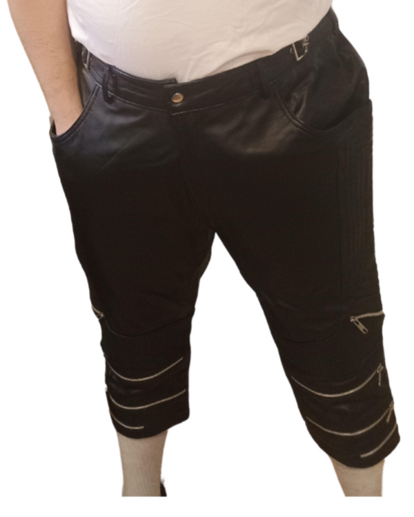 Men's Leather Shorts with Zippers | Handcrafted Premium
