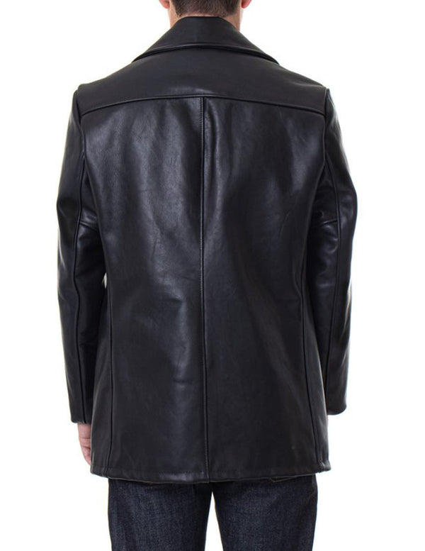 Mens_Leather_Pea_Coat-KKS001-