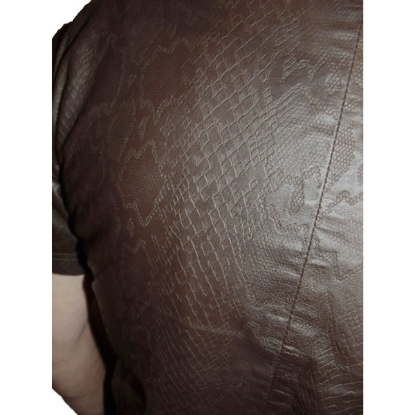 Haut JBRAND En Cuir D'agneau Texture Serpent - Noir, Taille S, Neuf Avec étiquettes (prix D'origine 895 $)