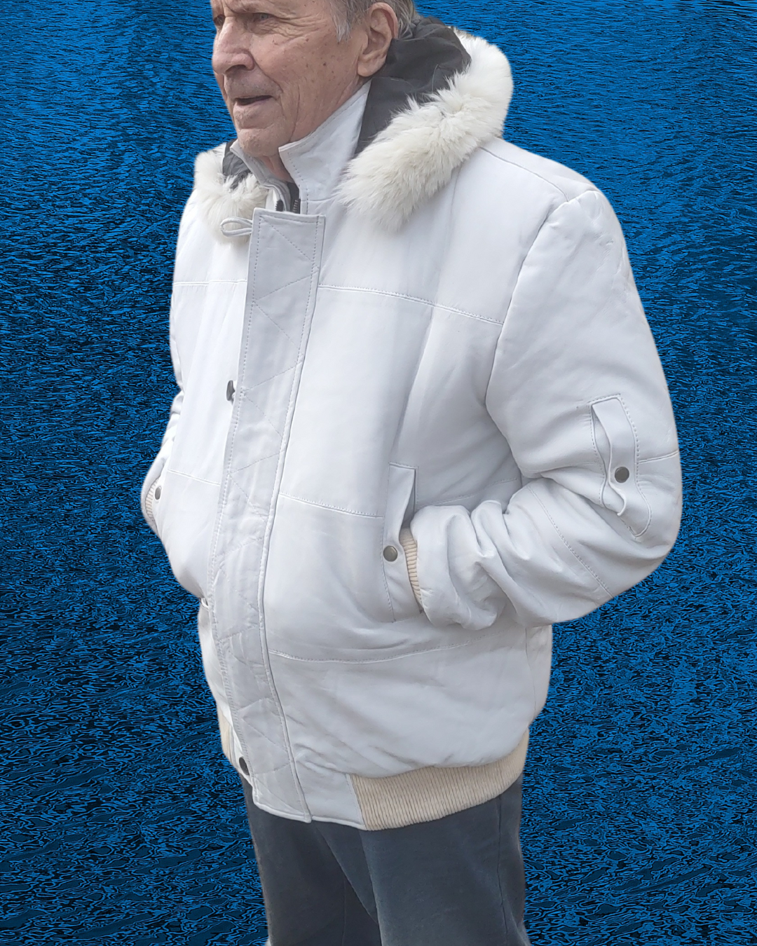 White Leather Puffer Jacket