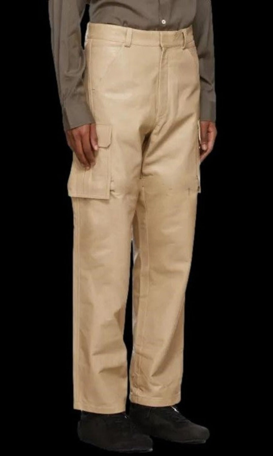 Shop the Finest White Leather Cargo Pants | ChersDelights
