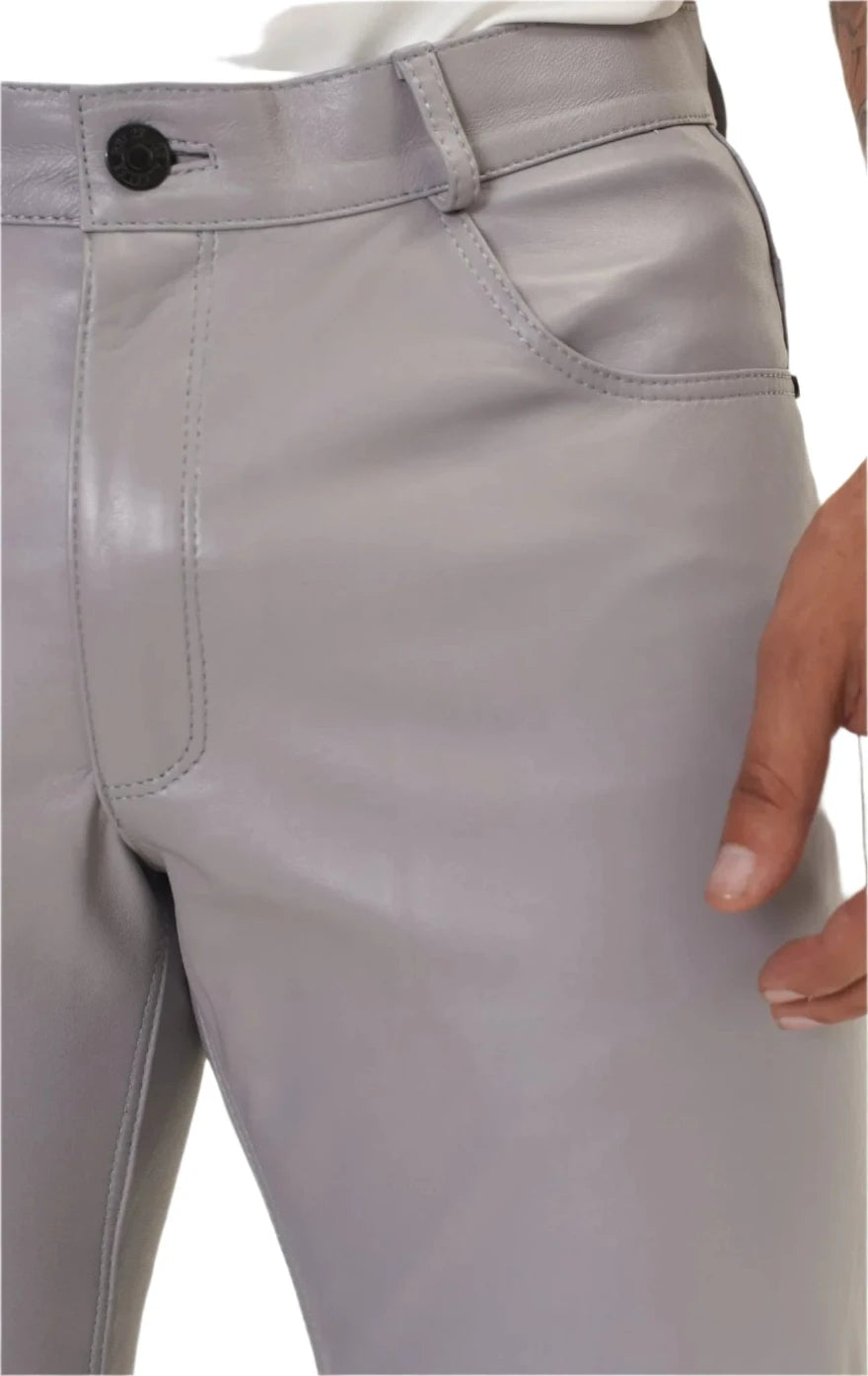 Stylish Light Grey Leather Pants Expert Craftsmanship Since 2000 stylish-light-grey-leather-pants-expert-craftsmanship-since-2000