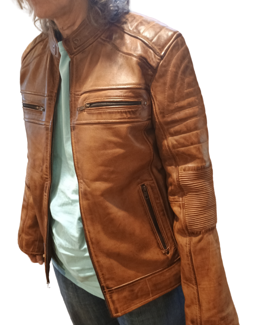 Timeless Elegance: Step Up Your Fashion with our Tan Cafe Racer ...