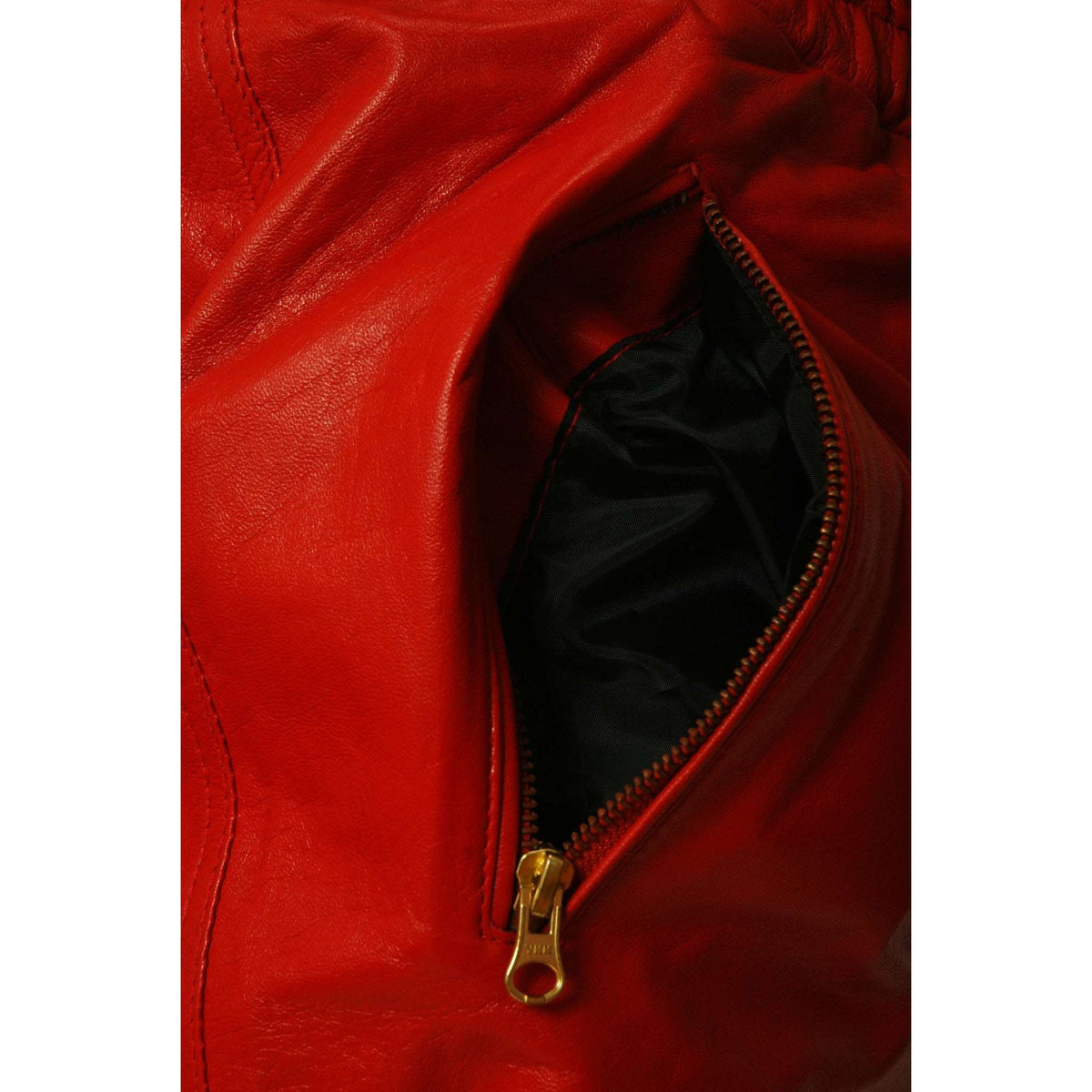 Womens Red leather joggers liner
